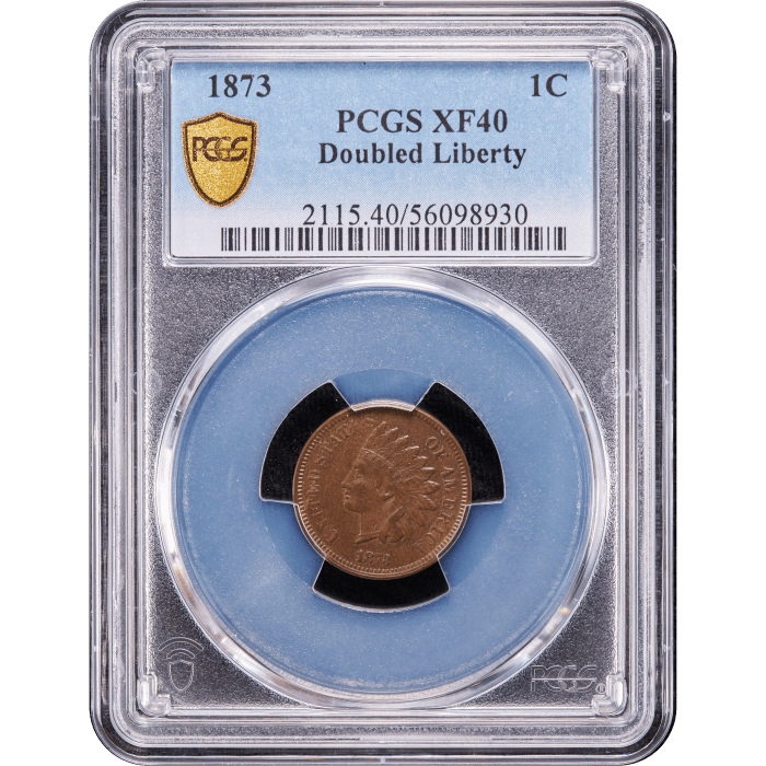 1873 Indian Cent (1c) Doubled Liberty SLAB Image