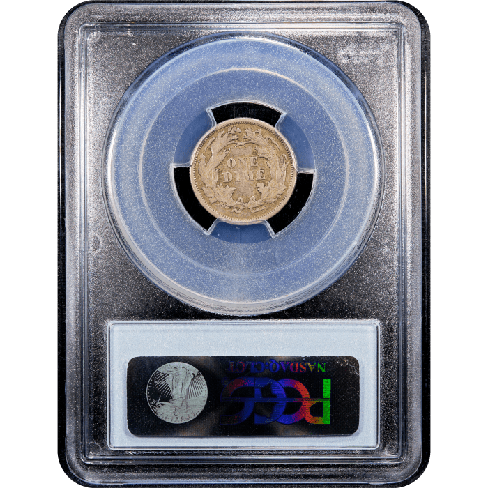 1873 Seated Liberty Dime (10c) Arrows, Doubled Die Obverse Reverse Slab Image