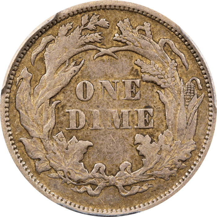 1873 Seated Liberty Dime (10c) Arrows, Doubled Die Obverse Reverse Image
