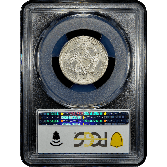 1873 Seated Liberty Quarter (25c) Arrows SLAB Image