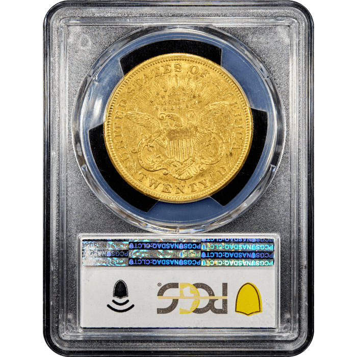 1874-CC Liberty Gold Double Eagle ($20) Reverse Slab Image