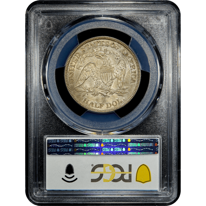 1874 Seated Liberty Half Dollar (50c) Arrows SLAB Image