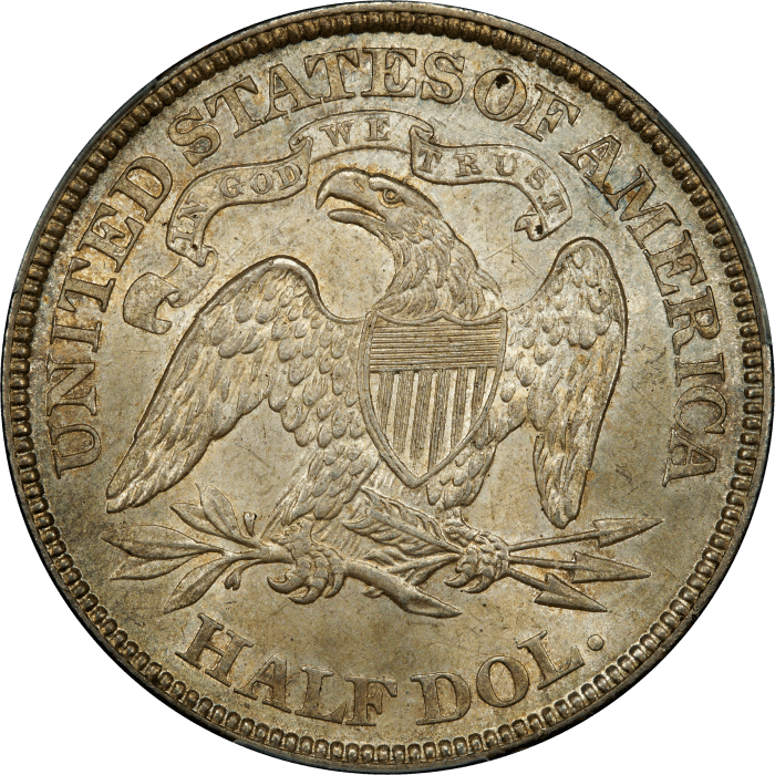 1874 Seated Liberty Half Dollar (50c) Arrows REVERSE Image