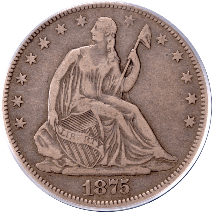 1875-CC Seated Liberty Half Dollar (50c) Obverse Image