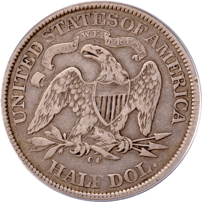1875-CC Seated Liberty Half Dollar (50c) Reverse Image