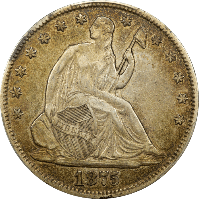 1875-CC Seated Liberty Half Dollar (50c) Obverse Image