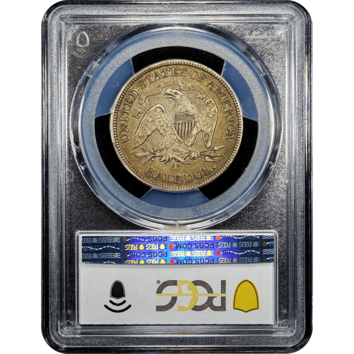 1875-CC Seated Liberty Half Dollar (50c) Reverse Slab Image