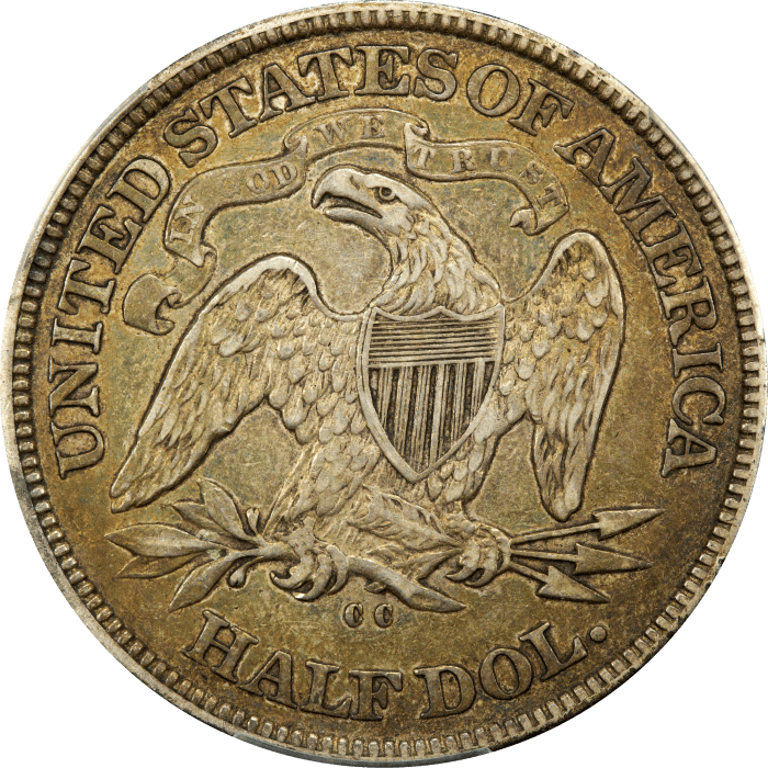 1875-CC Seated Liberty Half Dollar (50c) Reverse Image