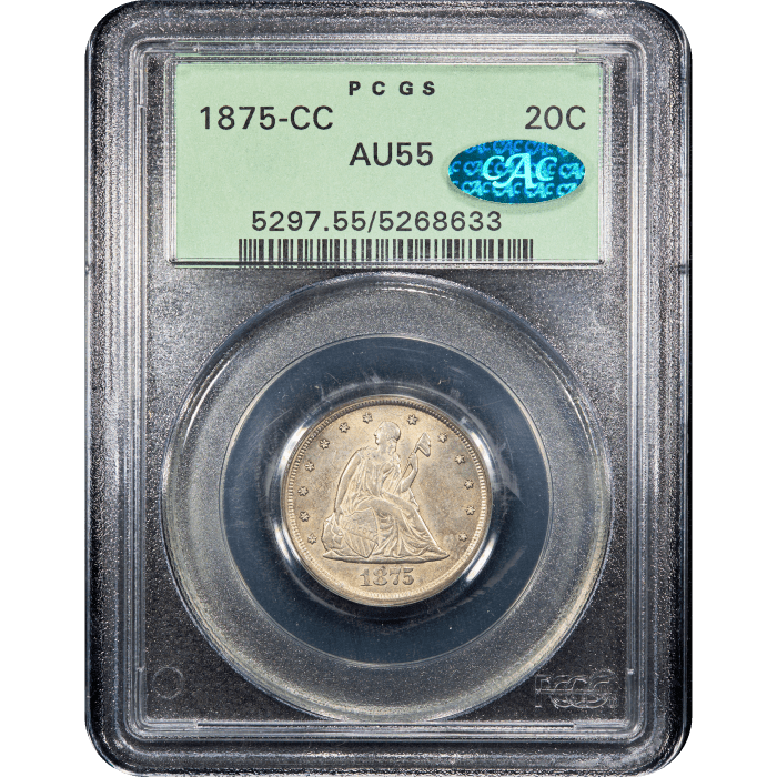 1875-CC Twenty Cents (20c) OGH SLAB Image