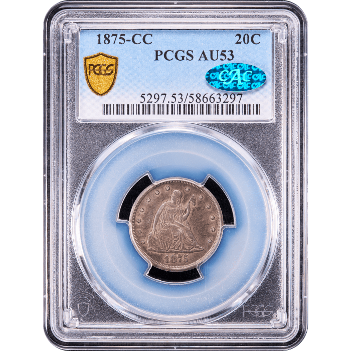 1875-CC Twenty Cents (20c) Obverse Slab Image