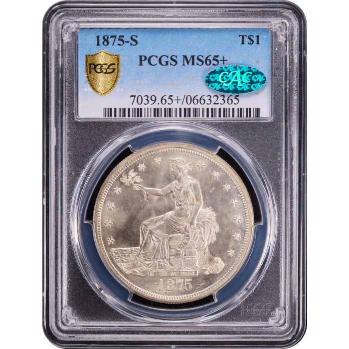 1875-S Trade Dollar (T$1) Obverse Slab Image