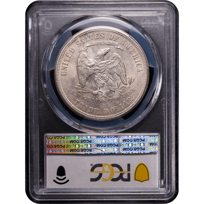 1875-S Trade Dollar (T$1) Type-I/II Chopmarked Reverse Slab Image