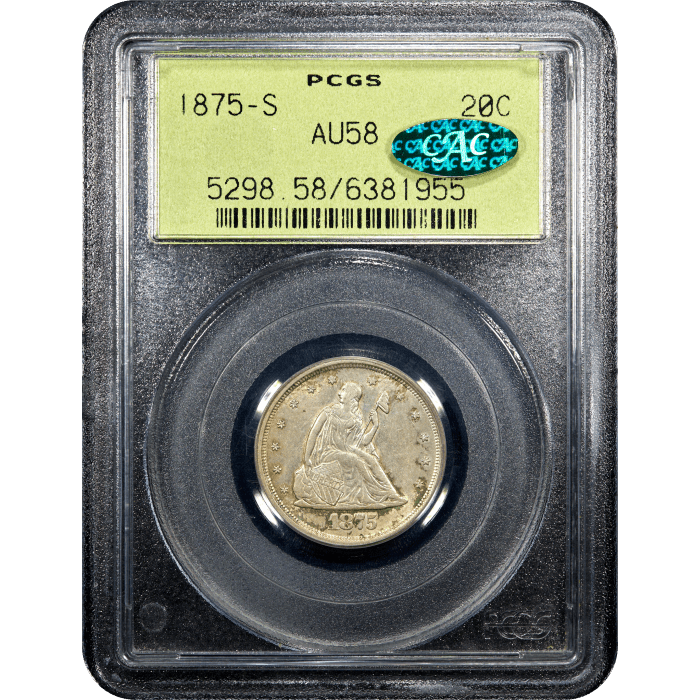 1875-S Twenty Cents (20c) OGH SLAB Image