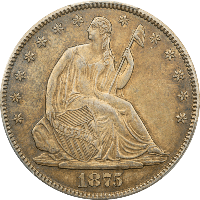 1875 Seated Liberty Half Dollar (50c) OBVERSE Image