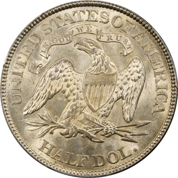 1875 Seated Liberty Half Dollar (50c) Reverse Image
