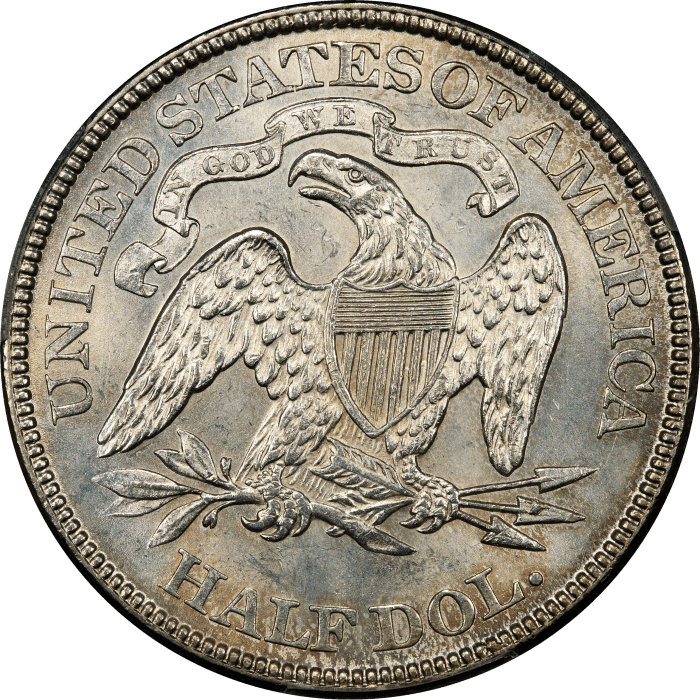 1875 Seated Liberty Half Dollar (50c) REVERSE Image