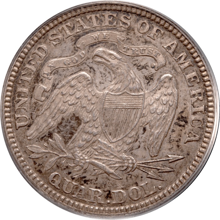 1875 Seated Liberty Quarter (25c) OGH Reverse Image