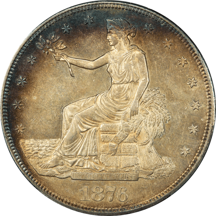1876-CC Trade Dollar ($1) Doubled Die Reverse  Obverse Image