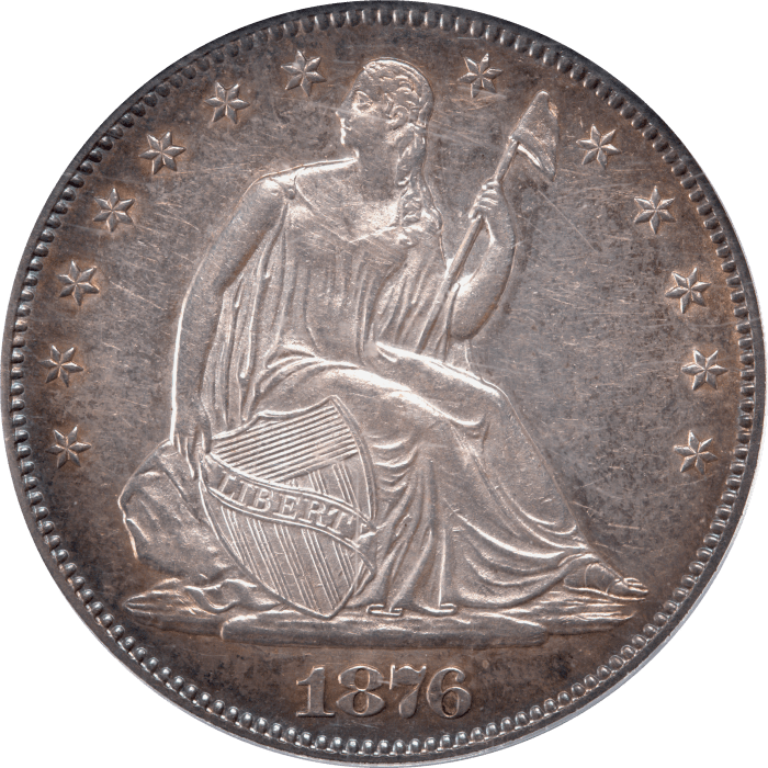 1876-S Seated Liberty Half Dollar (50c) OGH Obverse Image