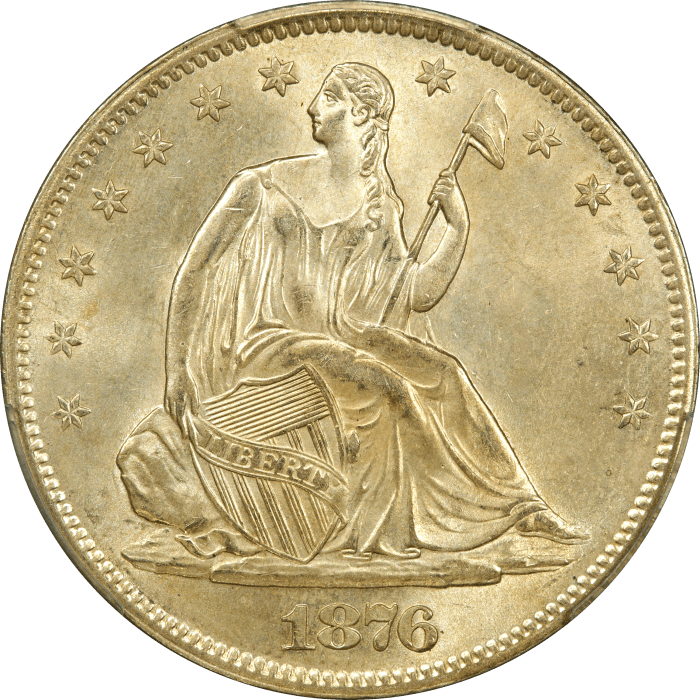 1876-S Seated Liberty Half Dollar (50c) Obverse Image