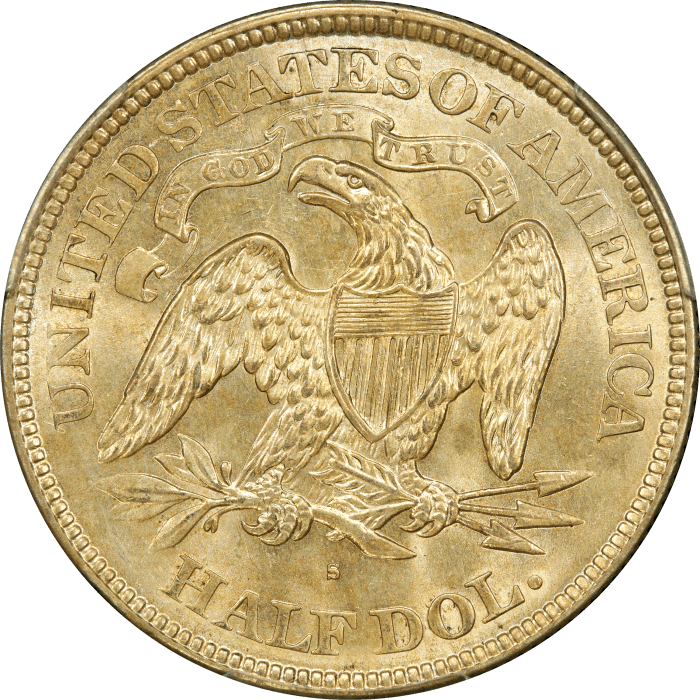 1876-S Seated Liberty Half Dollar (50c) Reverse Image