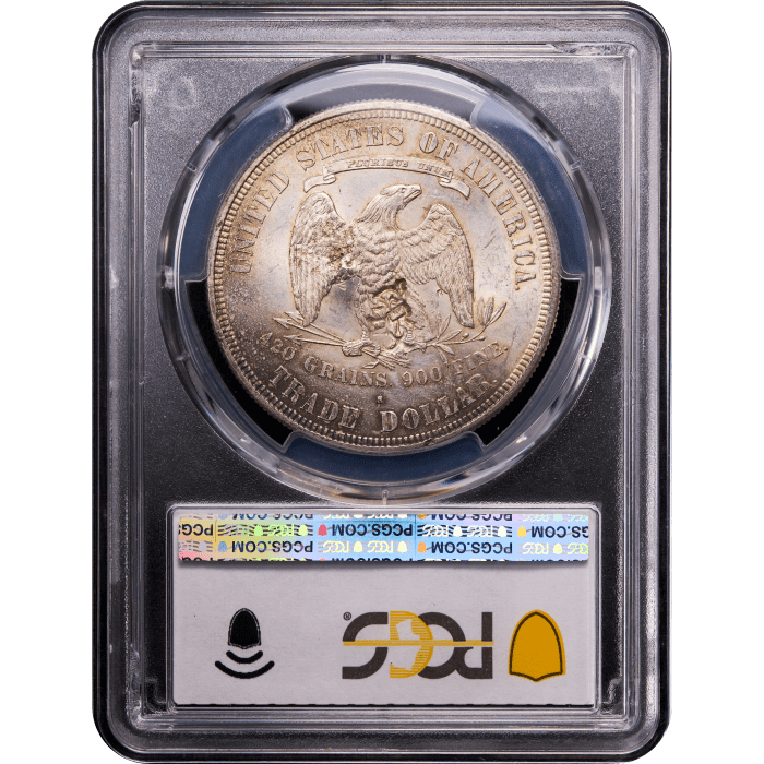 1876-S Trade Dollar (T$1) Chopmarked Reverse Slab Image