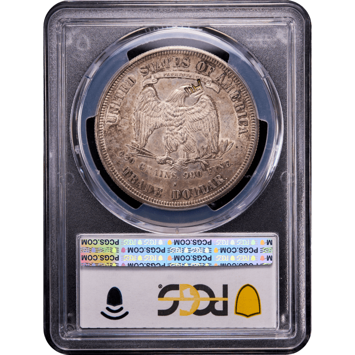 1876-S Trade Dollar (T$1) Type-II/II Chopmarked Reverse Slab Image