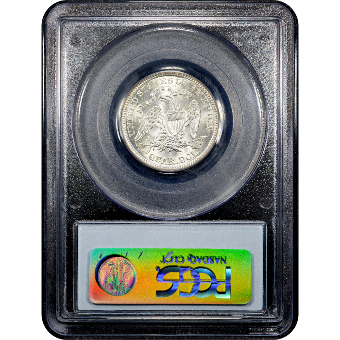 1876 Seated Liberty Quarter (25c) Reverse Slab Image