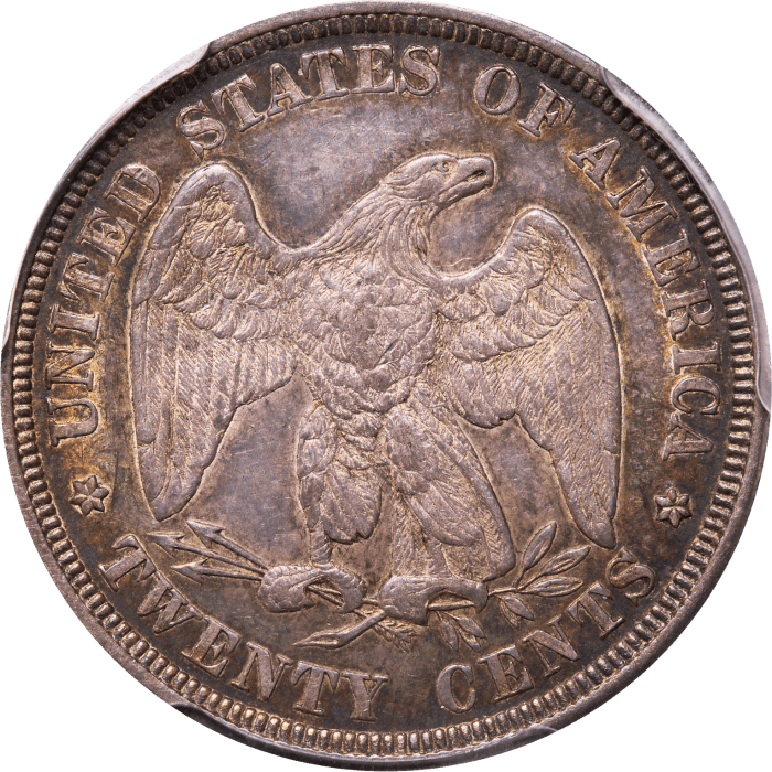 1876 Twenty Cents (20c) REVERSE Image