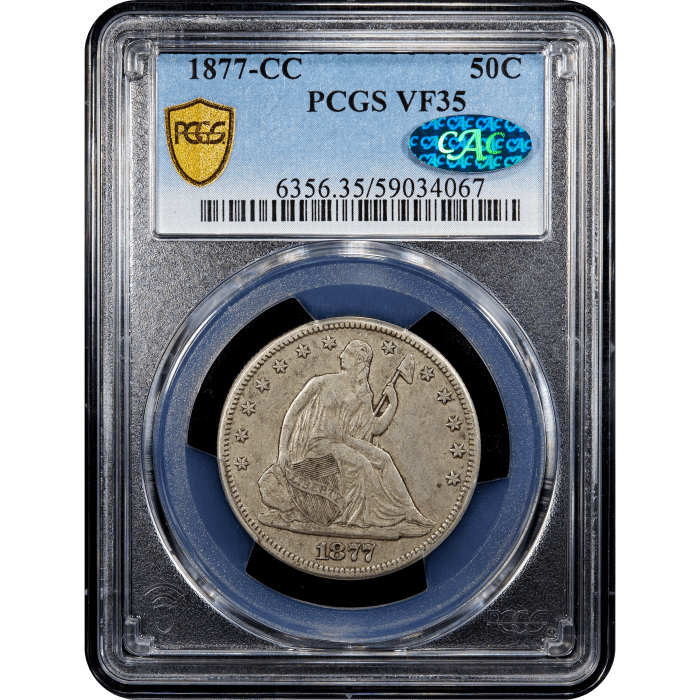 1877-CC Seated Liberty Half Dollar (50c) SLAB Image