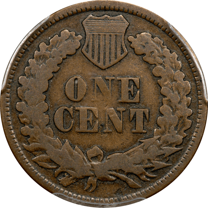 1877 Indian Cent (1c) REVERSE Image
