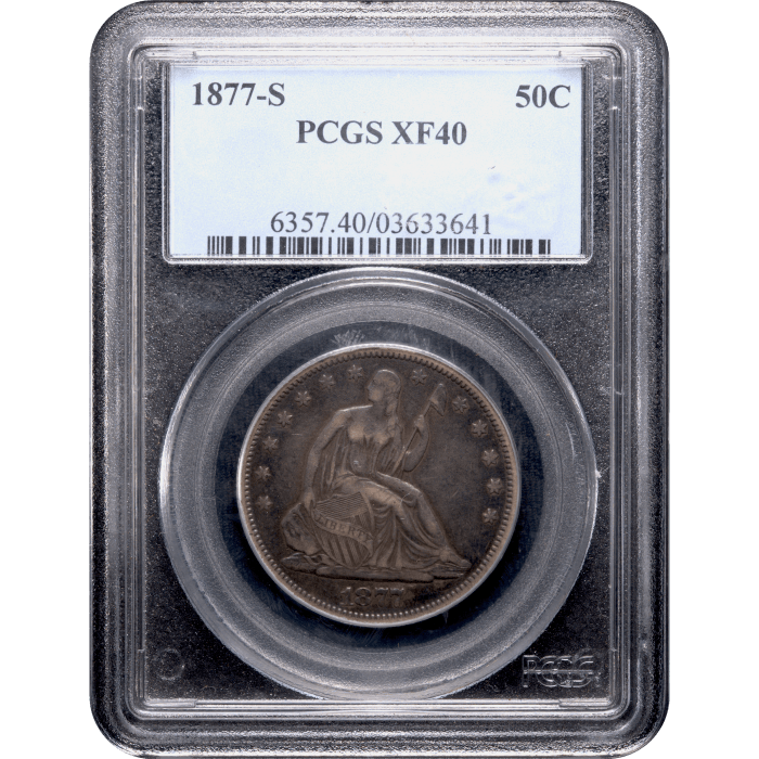 1877-S Seated Liberty Half Dollar (50c) Obverse Slab Image