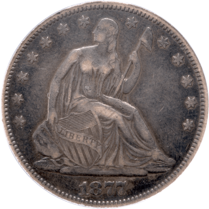 1877-S Seated Liberty Half Dollar (50c) Obverse Image