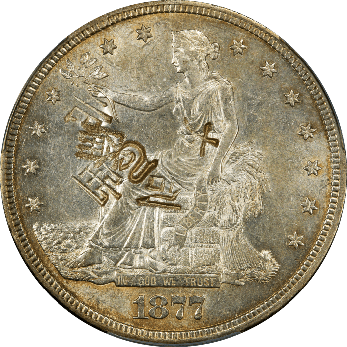 1877-S Trade Dollar ($1) Chopmarked OBVERSE Image