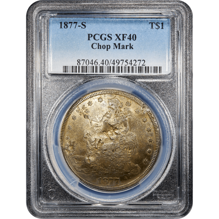 1877-S Trade Dollar (T$1) Chopmarked SLAB Image