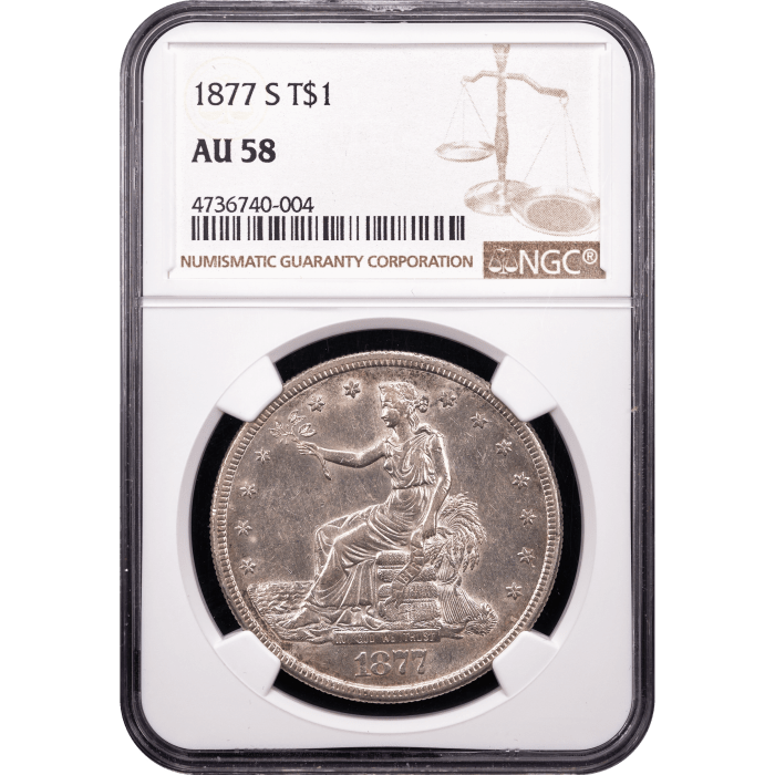 1877-S Trade Dollar (T$1) Obverse Slab Image