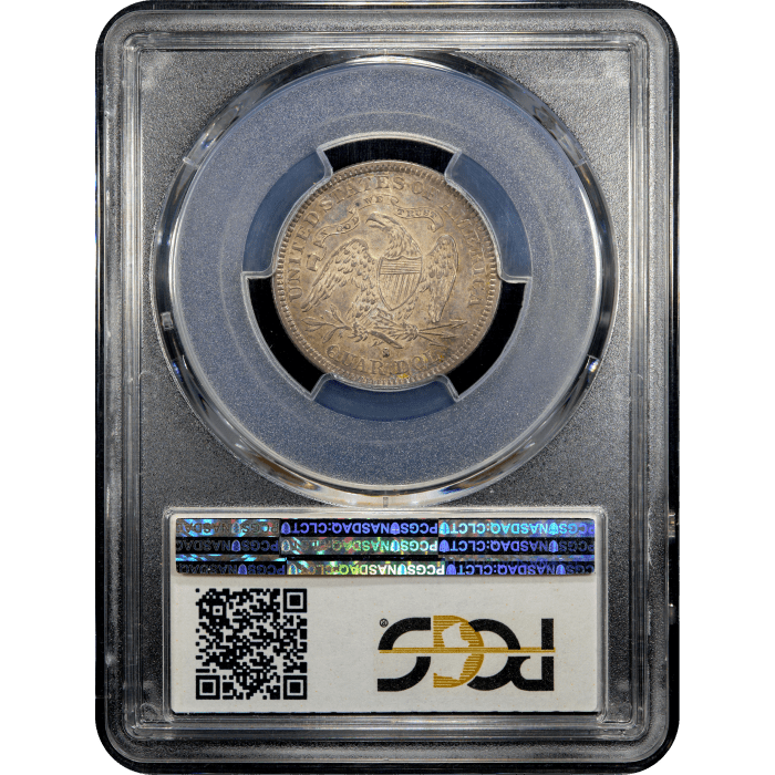 1877-S/S Seated Liberty Quarter (25c) S/Horizontal S Reverse Slab Image