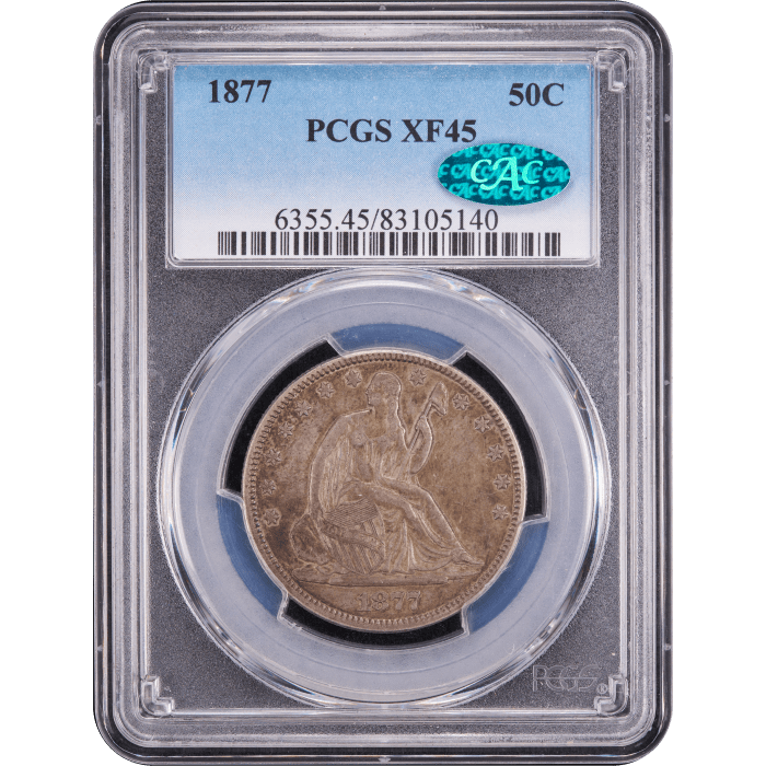 1877 Seated Liberty Half Dollar (50c) Obverse Slab Image