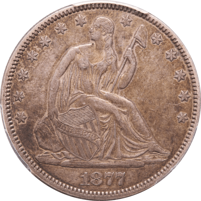 1877 Seated Liberty Half Dollar (50c) Obverse Image