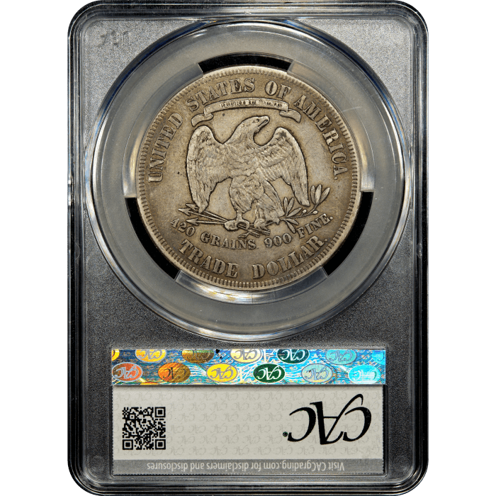 1877 Trade Dollar (T$1) Reverse Slab Image