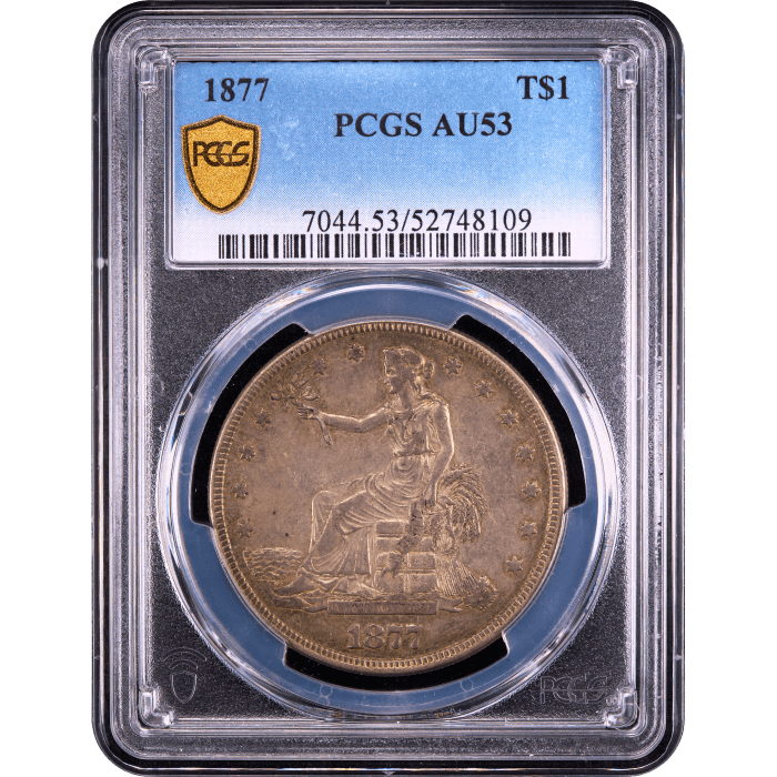 1877 Trade Dollar (T$1) Obverse Slab Image