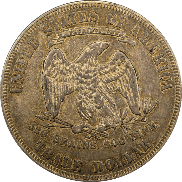 1877 Trade Dollar (T$1) REVERSE Image