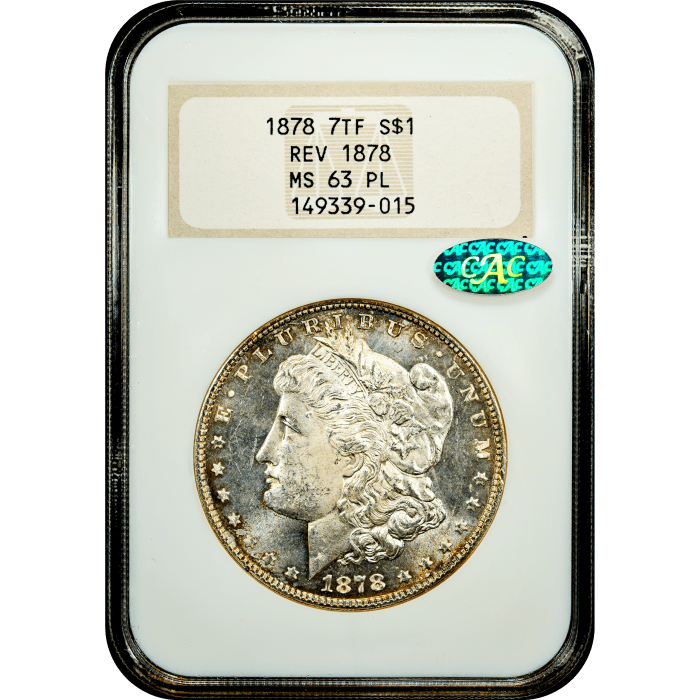 1878 7TF Morgan Dollar ($1) Reverse of 1878 Obverse Slab Image