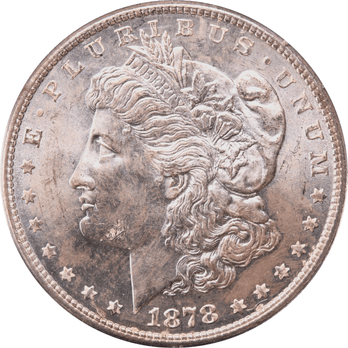1878 Morgan Dollar ($1) 7TF Reverse of 1878 Rattler Obverse Image