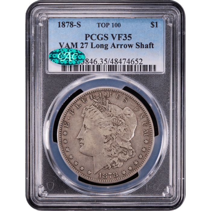 1878-S Morgan Dollar ($1) VAM 27 Long Arrow Shaft Obverse Slab Image