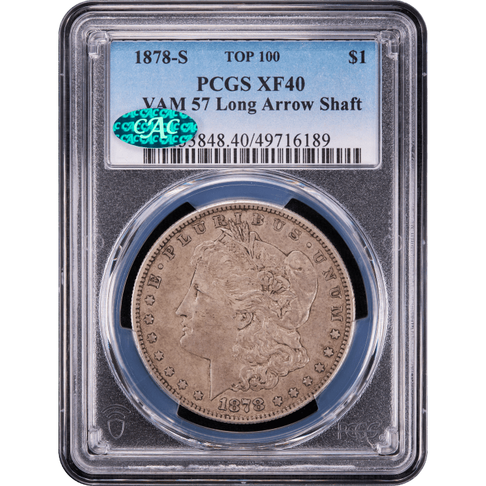 1878-S Morgan Dollar ($1) VAM 57 Long Arrow Shaft Obverse Slab Image