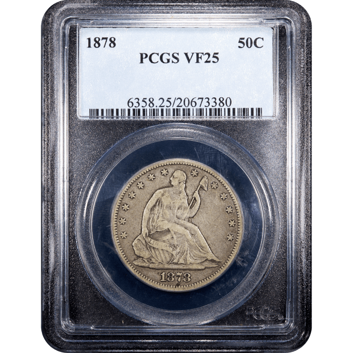 1878 Seated Liberty Half Dollar (50c) Obverse Slab Image