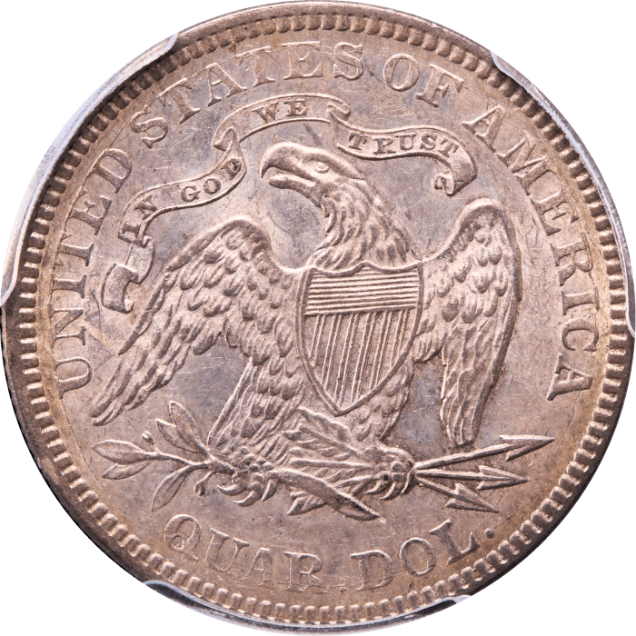 1878 Seated Liberty Quarter (25c) Reverse Image