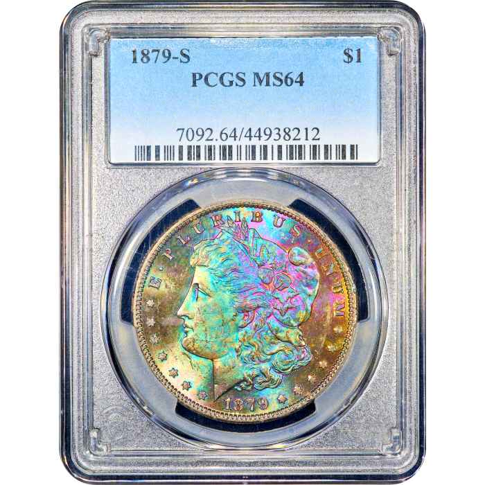 1879-S Morgan Dollar ($1) Rainbow Toner Obverse Slab Image