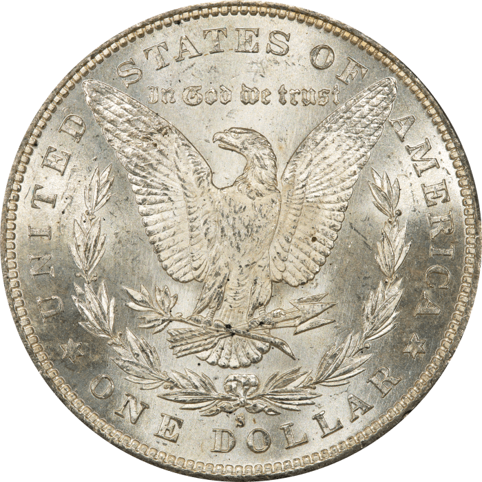 1879-S Morgan Dollar ($1) Rainbow Toner Reverse Image